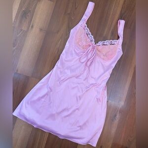 Pink Lace Trim Nightgown